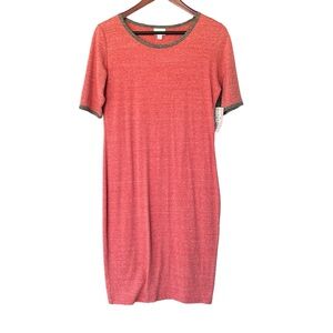 LulaRoe NWT Julia Heather Red T-shirt Dress Medium
